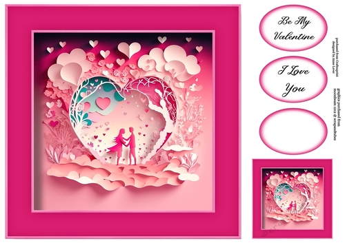 Gorgeous Valentines Couple Faux papercut 2 - No Flowers