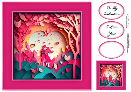 Gorgeous Valentines Couple Faux papercut 4 - No Flowers