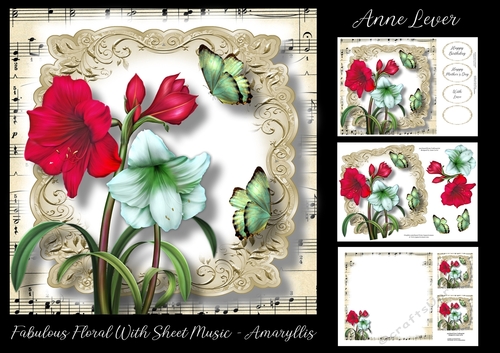Fabulous Floral With Sheet Music - Amaryllis