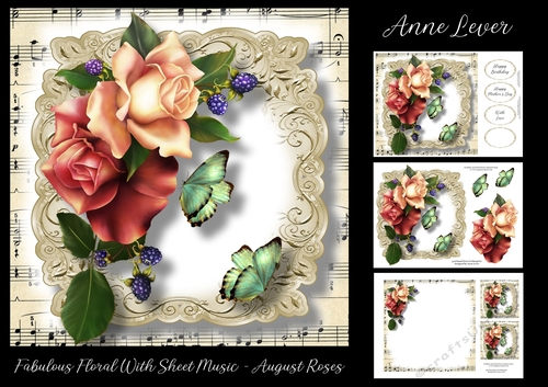 Fabulous Floral With Sheet Music - August Roses