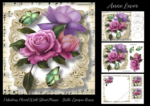 Fabulous Floral With Sheet Music - Belle Epoque Roses