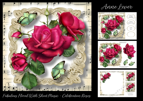 Fabulous Floral With Sheet Music - Celebration Roses
