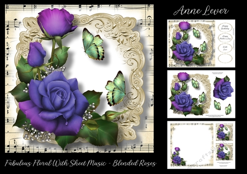 Fabulous Floral With Sheet Music - Blended Roses