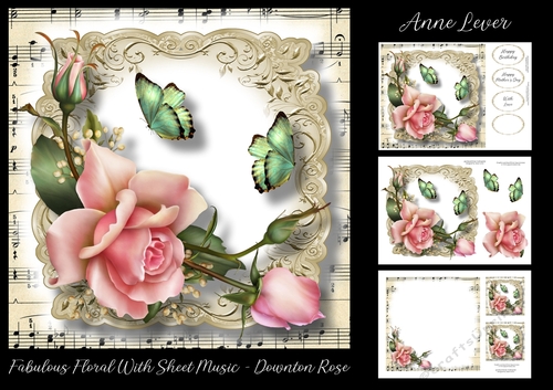 Fabulous Floral With Sheet Music - Downton Roses