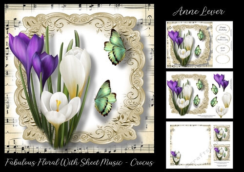 Fabulous Floral With Sheet Music - Crocus