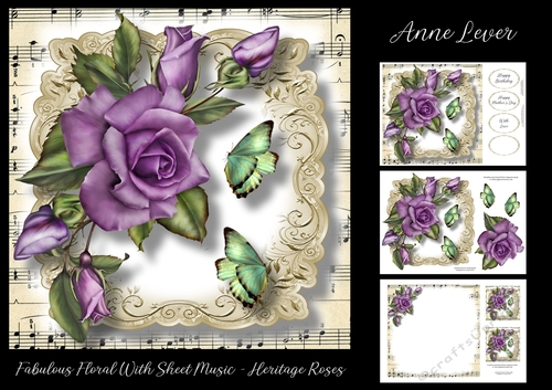 Fabulous Floral With Sheet Music - Heritage Roses
