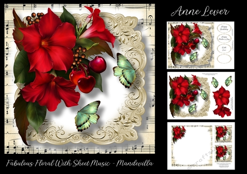 Fabulous Floral With Sheet Music - Mandevilla