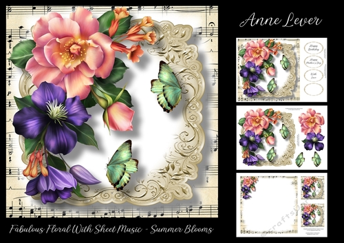 Fabulous Floral With Sheet Music - Summer Blooms