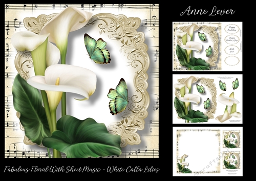 Fabulous Floral With Sheet Music - White Calla Lilies