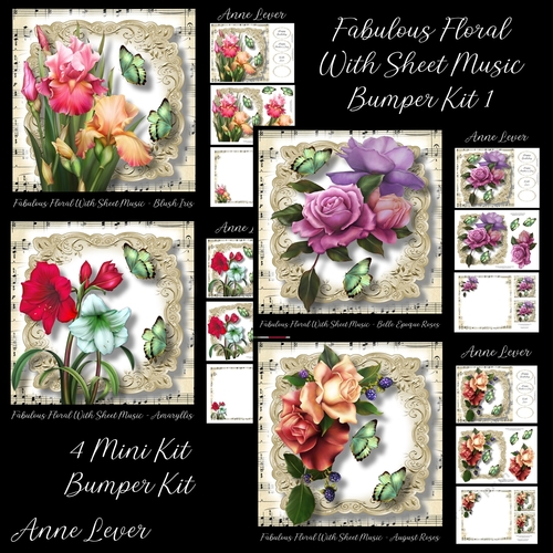 Fabulous Floral With Sheet Music Bumper Kit 1