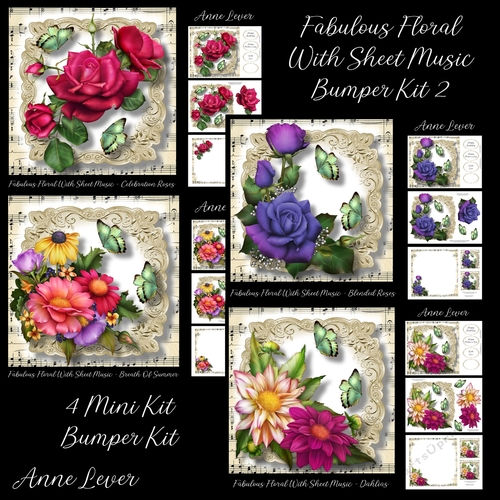 Fabulous Floral With Sheet Music Bumper Kit 2