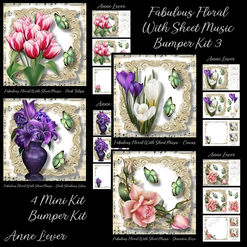 Fabulous Floral With Sheet Music Bumper Kit 3