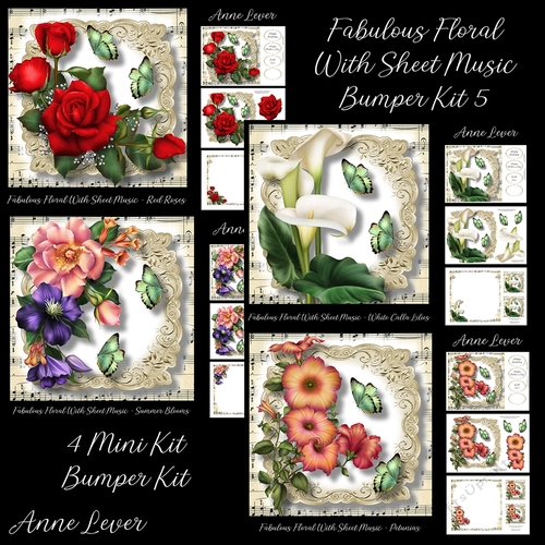 Fabulous Floral With Sheet Music Bumper Kit 5