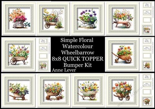 Simple Floral Watercolour Wheelbarrow Bumper Kit