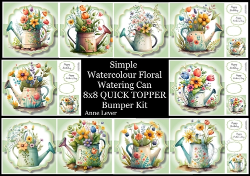 Simple Watercolour Floral Watering Can Bumper Kit