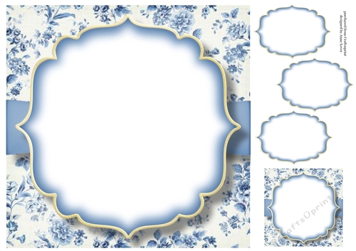 Blank Shabby Chic 8x8 Card Topper & Matching Tags 1