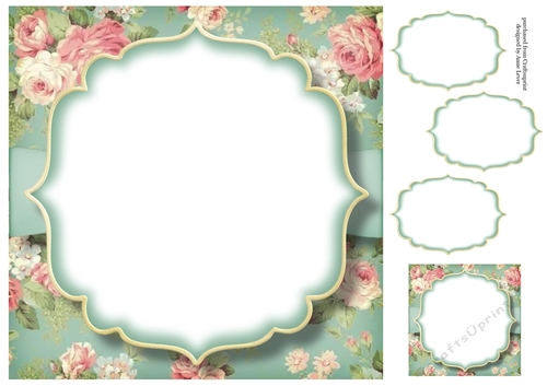 Blank Shabby Chic 8x8 Card Topper & Matching Tags 2