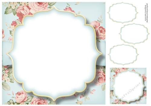 Blank Shabby Chic 8x8 Card Topper & Matching Tags 3