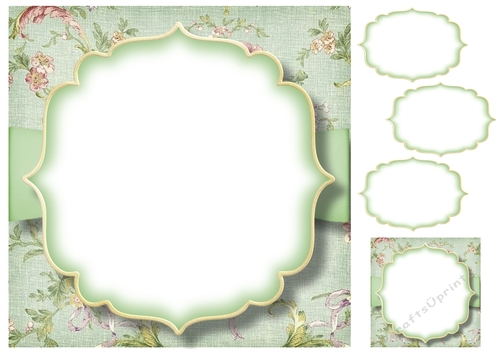 Blank Shabby Chic 8x8 Card Topper & Matching Tags 5