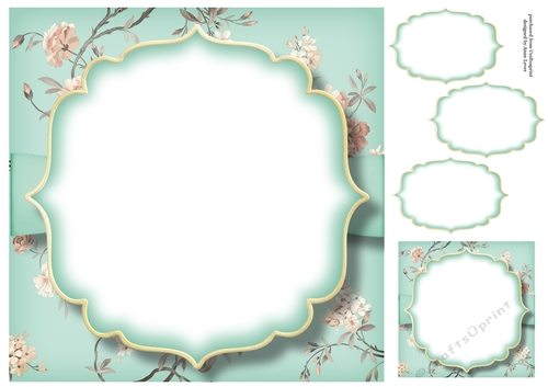 Blank Shabby Chic 8x8 Card Topper & Matching Tags 6