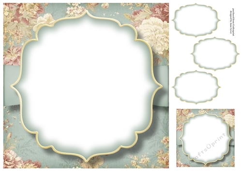 Blank Shabby Chic 8x8 Card Topper & Matching Tags 7