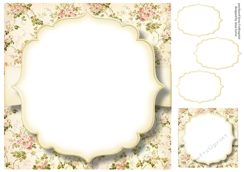 Blank Shabby Chic 8x8 Card Topper & Matching Tags 8