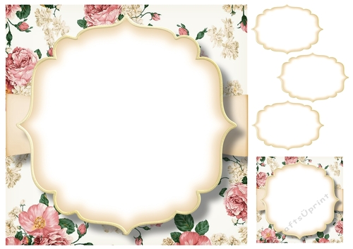 Blank Shabby Chic 8x8 Card Topper & Matching Tags 9