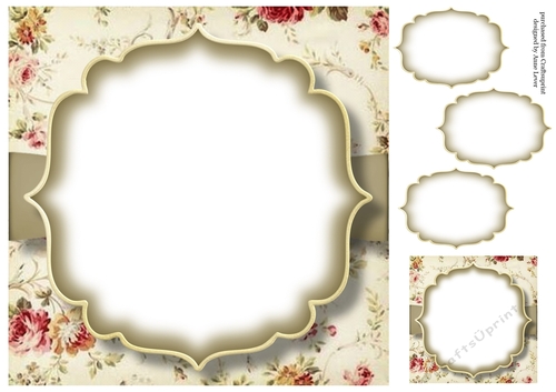 Blank Shabby Chic 8x8 Card Topper & Matching Tags 10