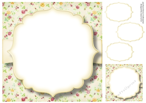 Blank Shabby Chic 8x8 Card Topper & Matching Tags 11