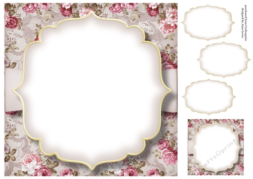 Blank Shabby Chic 8x8 Card Topper & Matching Tags 12