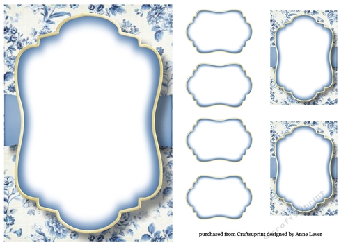 Blank Shabby Chic A5 Card Topper & Matching Tags 1