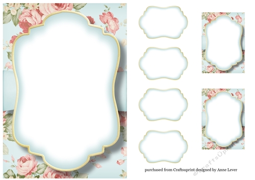 Blank Shabby Chic A5 Card Topper & Matching Tags 3