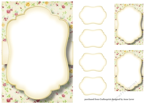 Blank Shabby Chic A5 Card Topper & Matching Tags 11