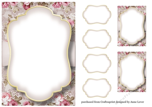Blank Shabby Chic A5 Card Topper & Matching Tags 12