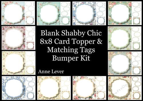 Blank Shabby Chic 8x8 Card Topper & Matching Tags Bumper Kit