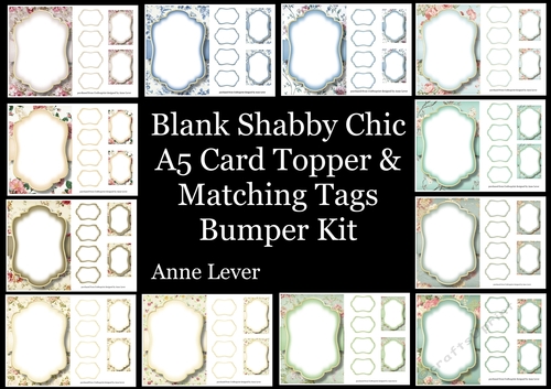 Blank Shabby Chic A5 Card Topper & Matching Tags Bumper Kit