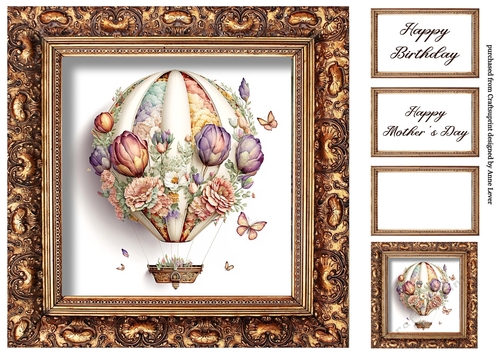 Vintage Floral Hot Air Balloon 1
