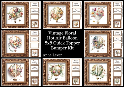 Vintage Floral Hot Air Balloon Bumper Kit