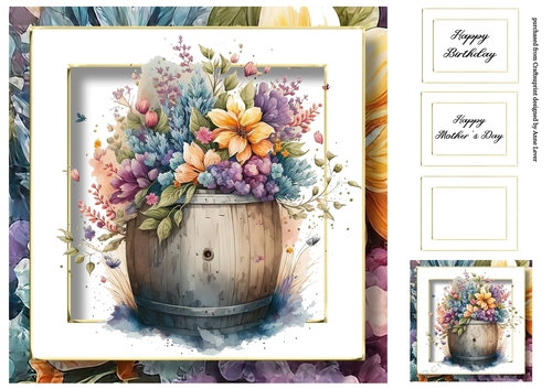 Beautiful Barrel Of Flowers 1 8x8