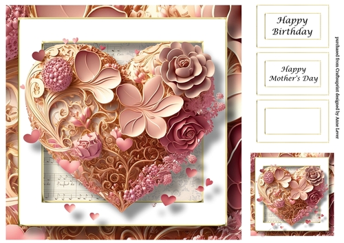 Gorgeous Vintage Heart 8 8x8