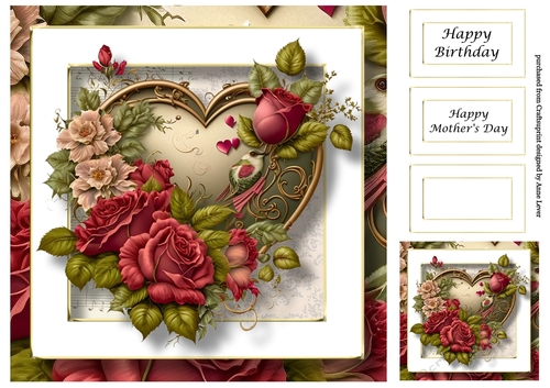 Gorgeous Vintage Heart 7 8x8