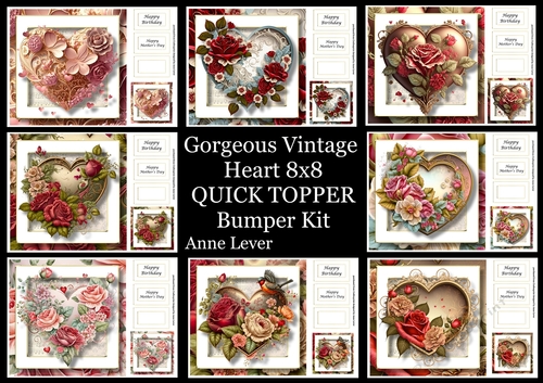 Gorgeous Vintage Heart QUICK TOPPER Bumper Kit