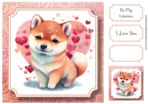 Cute Baby Animal Valentine - Shiba Inu