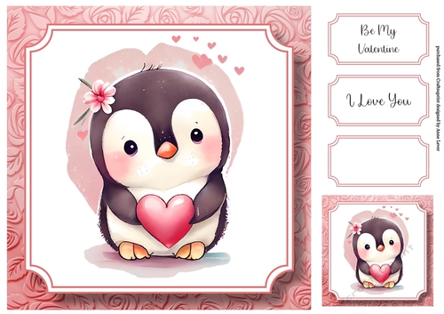 Cute Baby Animal Valentine - Penguin