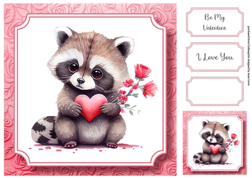 Cute Baby Animal Valentine - Raccoon