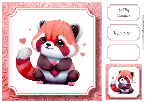 Cute Baby Animal Valentine - Red Panda