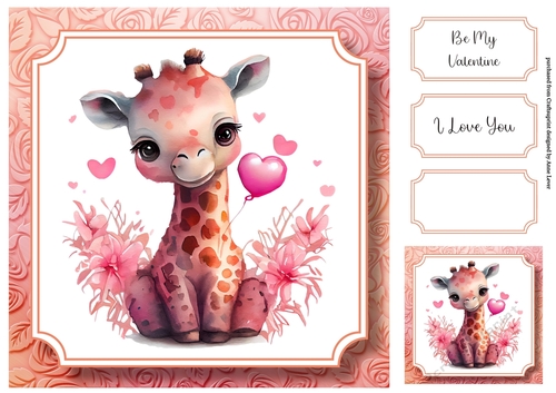 Cute Baby Animal Valentine - Giraffe