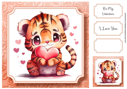 Cute Baby Animal Valentine - Tiger