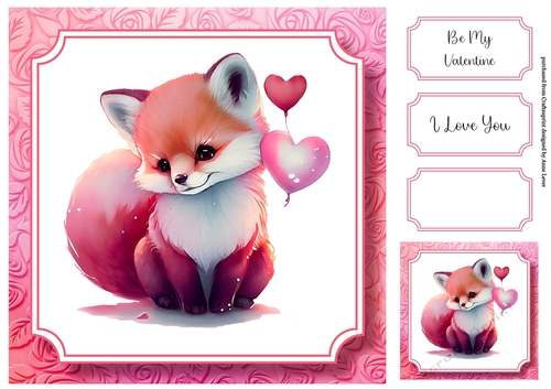 Cute Baby Animal Valentine - Fox