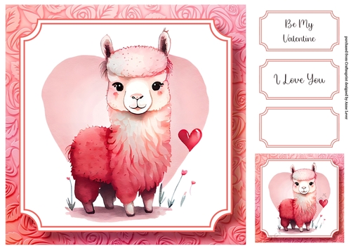 Cute Baby Animal Valentine - Llama